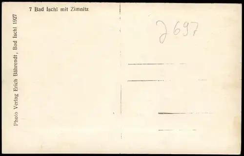Ansichtskarte Bad Ischl Stadtpartie mit Zimnitz 1928