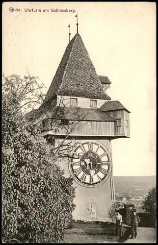 Ansichtskarte Graz Uhrturm am Schlossberg. 1911