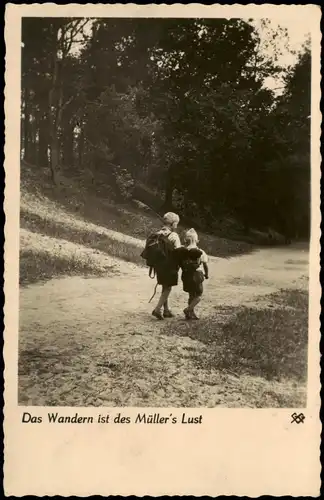 Ansichtskarte  Das wandern ist des Müllers Lust - Pfadfinder Jungen 1932