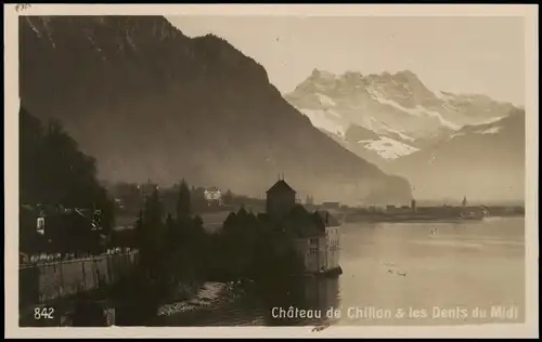 Ansichtskarte Veytaux Stadt im Nebel - Fotokarte 1928