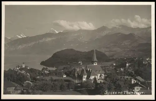 Foto Spiez Stadt und Thunersee - Stimmungsbild 1928 Privatfoto