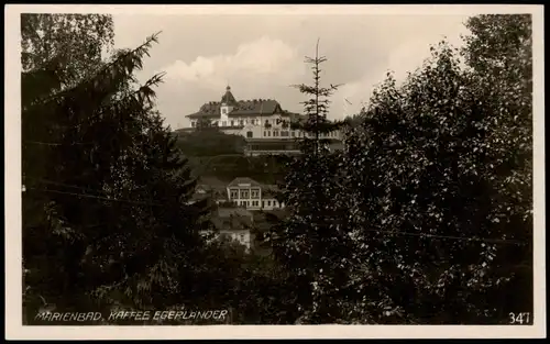 Marienbad Mariánské Lázně Blick auf Kaffee Egerländer - Fotokarte 1931