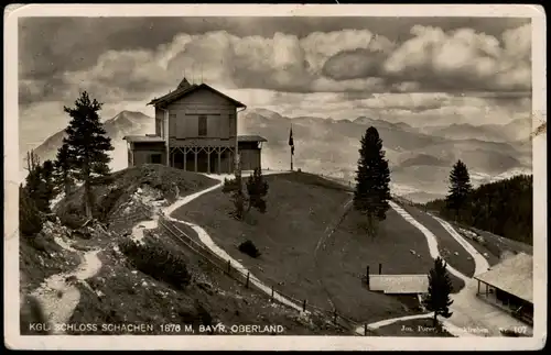 Ansichtskarte Berchtesgaden Schloß Schachen Wolken-Stimmungsbild 1932