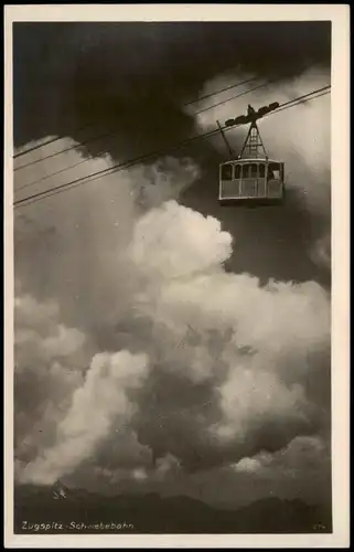 Ansichtskarte Ehrwald Tiroler Zugspitzbahn Seilbahn (Ehrwald) Wolken 1931