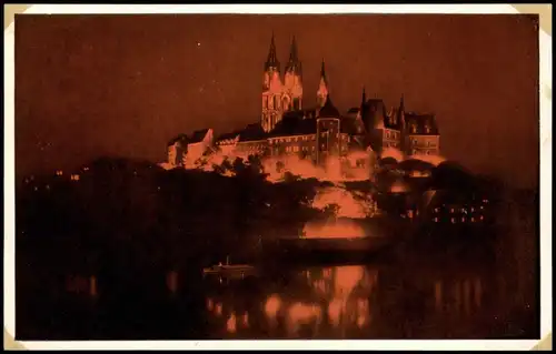 Ansichtskarte Meißen Schloss Albrechtsburg - Beleuchtung 1959