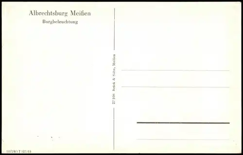 Ansichtskarte Meißen Schloss Albrechtsburg - Beleuchtung 1959