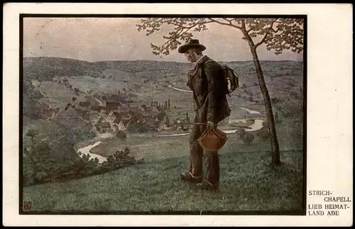 Künstlerkarte: Gemälde / Kunstwerke Strich Chapell Lieb Heimatlande 1917