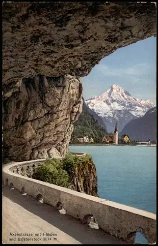 Axenstrasse Axenstrasse mit Flüelen und Bristenstock 3074 m 1914