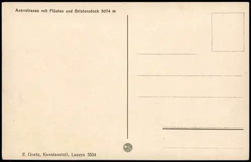 Axenstrasse Axenstrasse mit Flüelen und Bristenstock 3074 m 1914