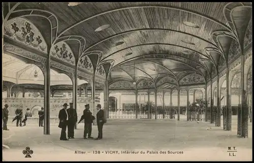 CPA Vichy Feine Herren - Intérieur du Palais des Sources 1909