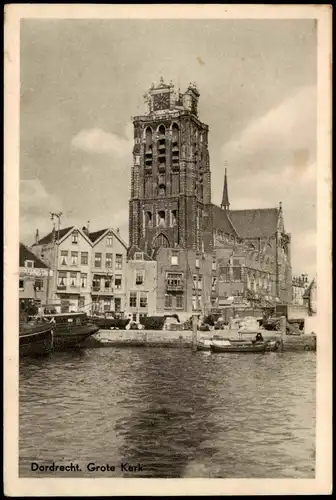 Postkaart Dordrecht Grote Kerk 1932