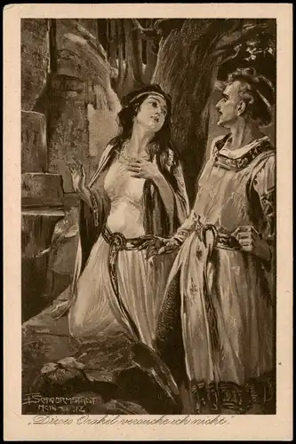 Ansichtskarte  Künstlerkarte Julius Wolff: Sachsenspiegel Gräfin 1928