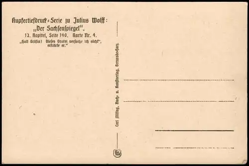Ansichtskarte  Künstlerkarte Julius Wolff: Sachsenspiegel Gräfin 1928