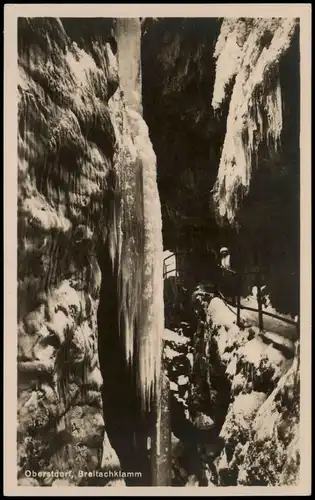 Tiefenbach-Oberstdorf (Allgäu) Breitachklamm gefroren im Winter 1930