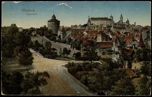 Ansichtskarte Nürnberg Partie an der Stadt 1914