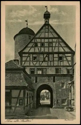 Ansichtskarte  Künstlerkarte Paul Hommel das alte Stadttor 1928