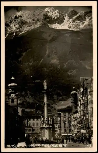 Ansichtskarte Innsbruck Maria Theresienstraße, Stimmungsbild - Fotokarte 1932