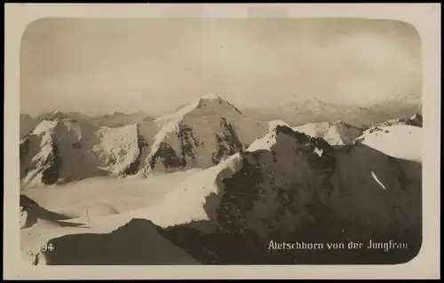 Ansichtskarte Grindelwald Aletschorn von der Jungfrau - Fotokarte 1924