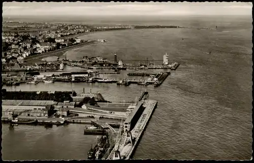 Ansichtskarte Cuxhaven Luftbild Hafenanlage 1962