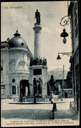 Chambéry Fontaine des Eléphants, élevée à la mémoire du Général 1913