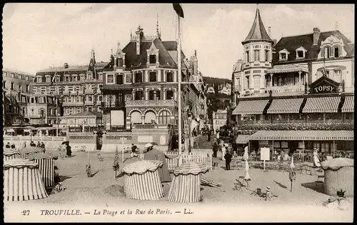 Trouville-sur-Mer La Plage et la Rue de Paris Restaurant TOPSY 1913