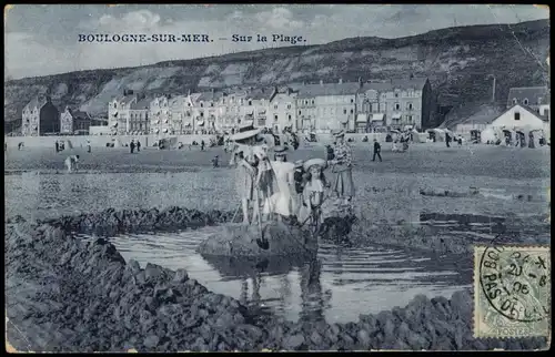 CPA Boulogne-sur-Mer Kinder beim Wattspiel - Hotels 1904