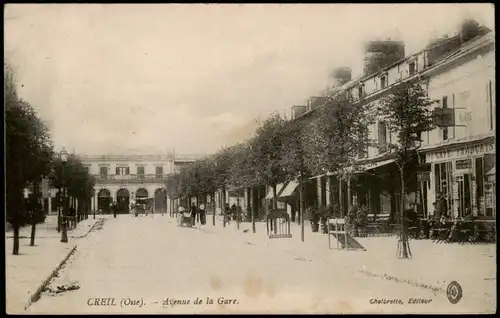 CPA Creil Avenue de La Gare - Bahnhofstraße 1915