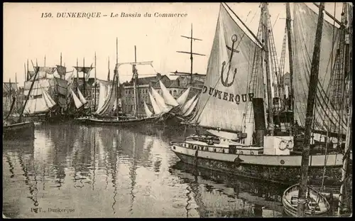 CPA Dünkirchen Dunkerque Le Bassin du Commerce - Hafen 1911