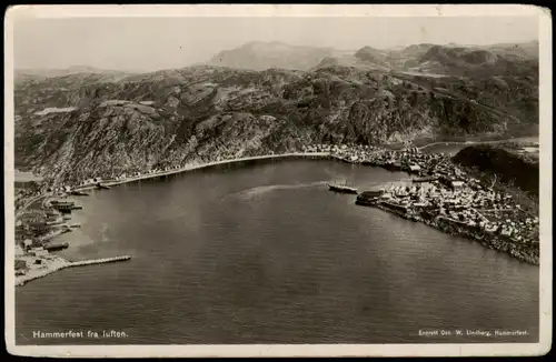 Postcard Hammerfest Luftbild Suomi 1936
