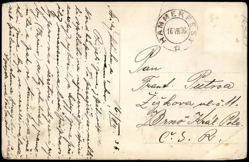 Postcard Hammerfest Luftbild Suomi 1936