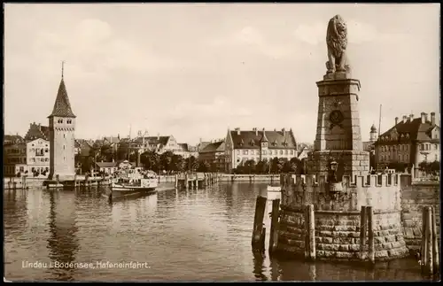 Ansichtskarte Lindau (Bodensee) Hafen - Bodenseedampfer 1926