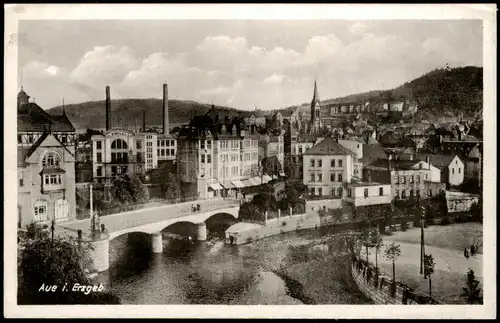 Ansichtskarte Aue (Erzgebirge) Stadtpartie - Fabriken 1953