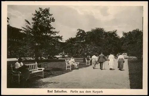 Ansichtskarte Bad Salzuflen Partie im Kurpark - Flanierende 1915