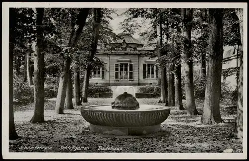 Ansichtskarte Schwetzingen Schlossgarten - Badehaus 1943