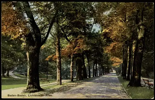 Ansichtskarte Baden-Baden Lichtentaler Allee 1913