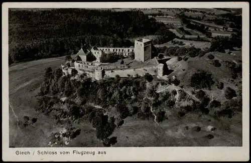 AK Kulmbach Luftbild Giechsches Schloss 1943  gel. Feldpost Schesslitz