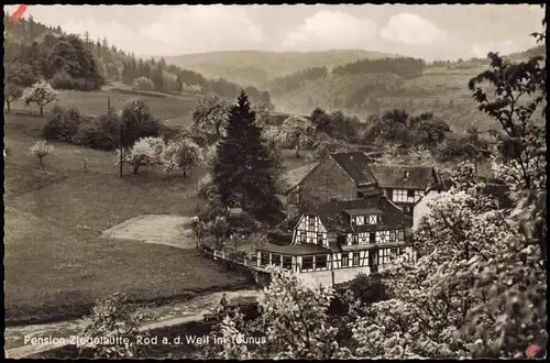 Ansichtskarte Rod an der Weil Pension Ziegelhütte - Taunus 1959