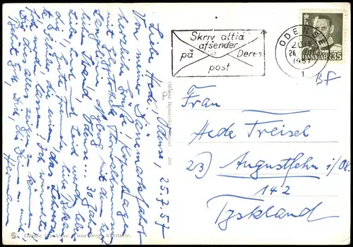 Postcard Odense (Dänemark) Altar - Dom 1957