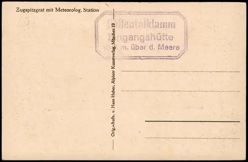 Ansichtskarte Grainau Zugspitzgrat mit Meteorolog. Station Bergsteiger 1928