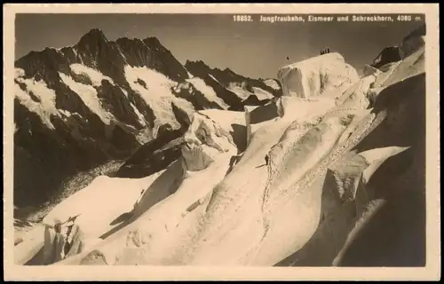 Lauterbrunnen Jungfraubahn, Eismeer und Schreckhorn, 4080 m. 1930