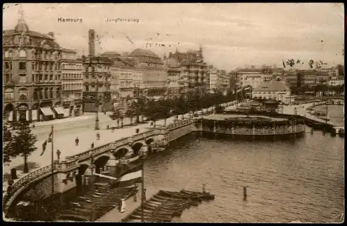 Ansichtskarte Hamburg Jungfernstieg 1920