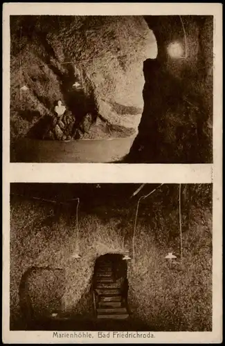 Ansichtskarte Friedrichroda 2 Bild Marienhöhle 1928