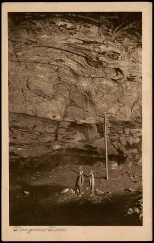 Ansichtskarte Uftrungen-Südharz Gipshöhle Heimkehle Besucher gr. Dom 1928