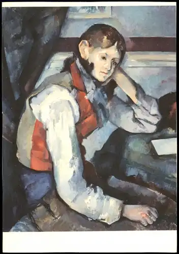 CEZANNE (1839-1906) Die rote Weste Künstlerkarte: Gemälde / Kunstwerke 1961