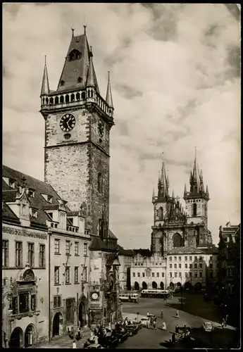 Postcard Prag Praha Rathaus Staroměstská radnice 1970