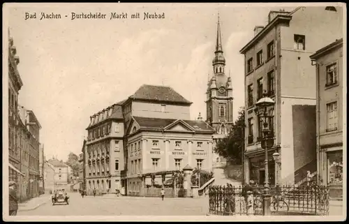 Ansichtskarte Burtscheid-Aachen Markt und Neubad 1923