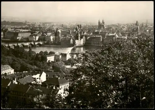Postcard Prag Praha Panorama-Ansicht vom Seminargarten aus 1965