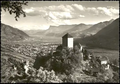 Cartoline Meran Merano Panorama Castel Tyrol Castelli Fontana Tirolo 1960
