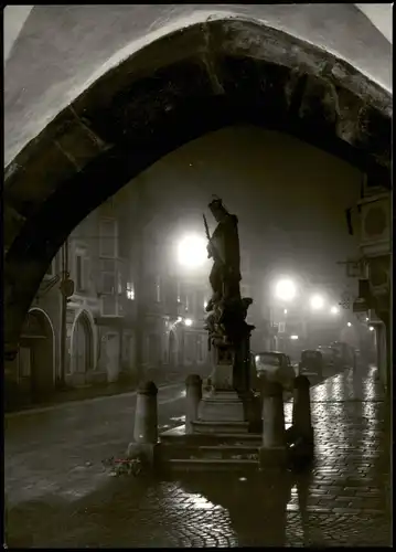 Cartoline Sterzing Vipiteno Straße bei Nachtstimmung Notturno 1960