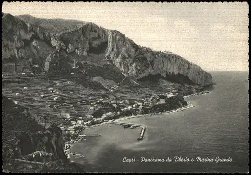 Cartoline Capri Panorama da Tiberio e Marina Grande 1950